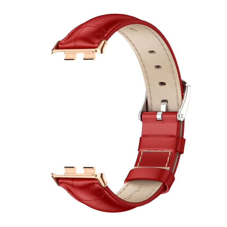 For Honor Band 9 MIJOBS Cowhide Leather Watch Band(Bamboo Red Rose Gold) - Watch Bands by MIJOBS | Online Shopping UK | buy2fix