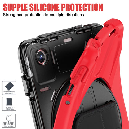 For Lenovo Tab M11 /Xiaomi Pad 11 2024 Rotatable Holder Silicone Hybrid PC Tablet Case with Shoulder Strap(Red) - Lenovo by buy2fix | Online Shopping UK | buy2fix