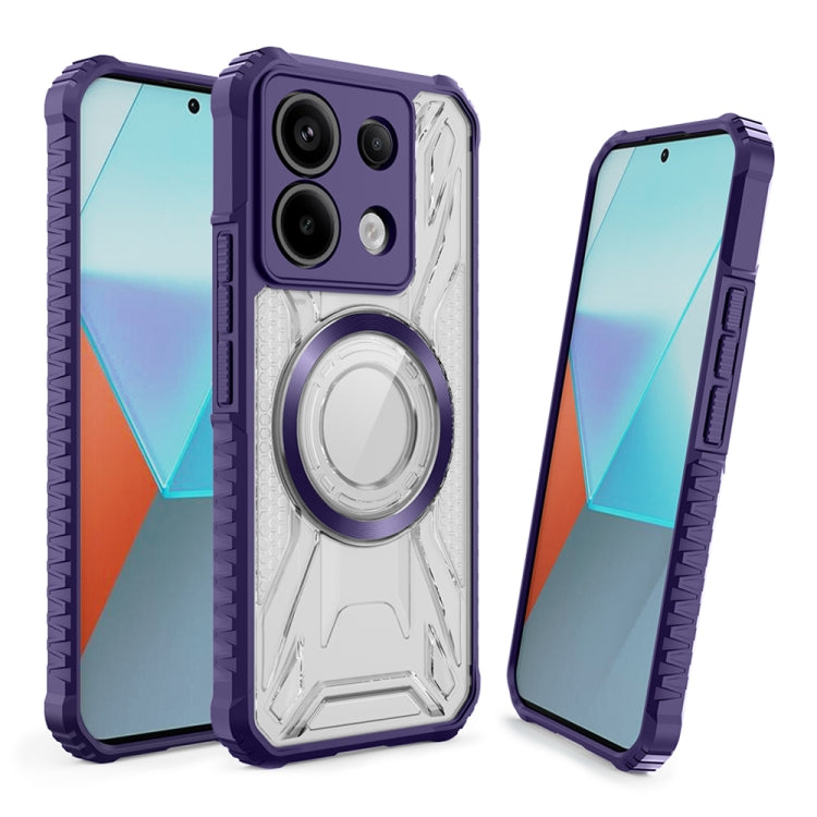 For Redmi Note 13 Pro 4G CD Texture Magsafe Phone Case(Dark Purple) - Note 13 Pro Cases by buy2fix | Online Shopping UK | buy2fix