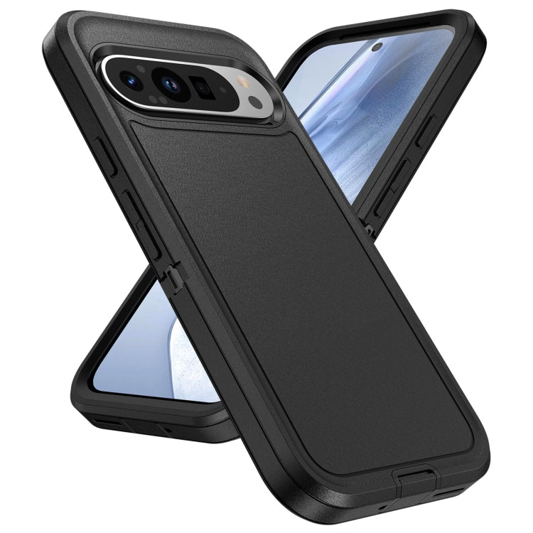 For Google Pixel 9 Life Waterproof Rugged PC + Silicone Phone Case(Black) - Google Cases by buy2fix | Online Shopping UK | buy2fix