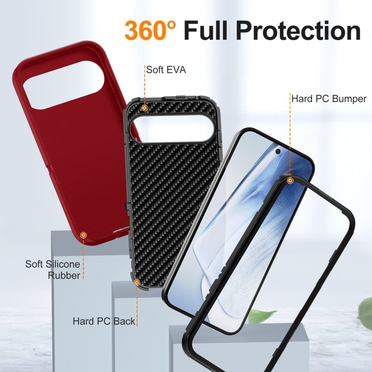 For Google Pixel 9 Life Waterproof Rugged PC + Silicone Phone Case(Red + Black) - Google Cases by buy2fix | Online Shopping UK | buy2fix