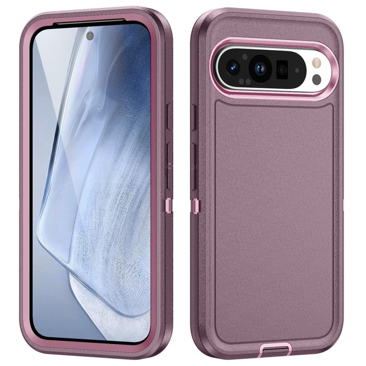 For Google Pixel 9 Life Waterproof Rugged PC + Silicone Phone Case(Purple + Pink) - Google Cases by buy2fix | Online Shopping UK | buy2fix