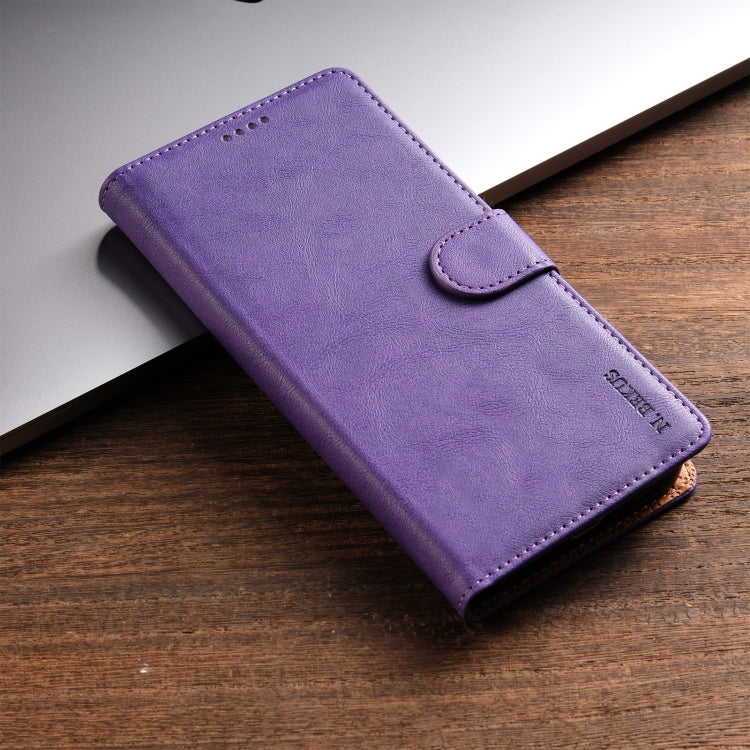 For iPhone 15 Pro Max N.BEKUS CSJ-P1 Solid Color Leather Phone Case(Purple) - iPhone 15 Pro Max Cases by N.BEKUS | Online Shopping UK | buy2fix