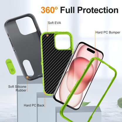 For iPhone 16 Pro Max Rugged PC + Silicone Phone Case with Holder(Grey+Fresh Green) - iPhone 16 Pro Max Cases by buy2fix | Online Shopping UK | buy2fix