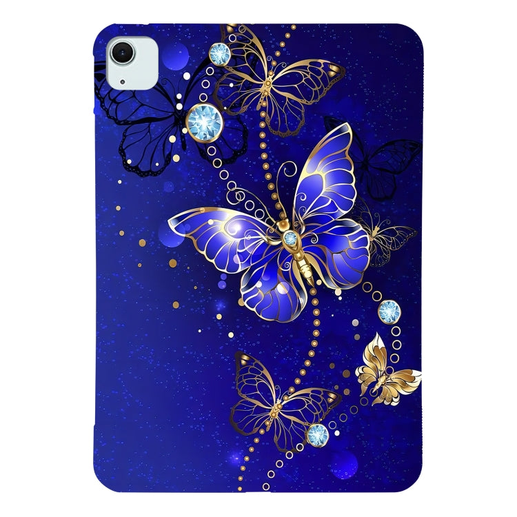 For iPad Air 11 2025 / 2024 Color Painting Pattern Smart Tablet TPU Case(Blue Butterfly) - iPad Air 11 2025 / 2024 Cases by buy2fix | Online Shopping UK | buy2fix