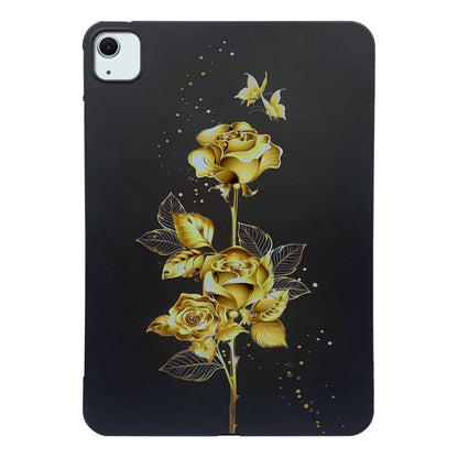 For iPad Air 13 2024 Color Painting Pattern Smart Tablet TPU Case(Golden Rose) - iPad Air 13 2024 Cases by buy2fix | Online Shopping UK | buy2fix