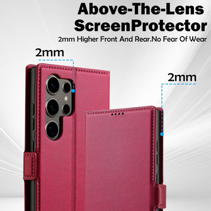 For Samsung Galaxy S24 Ultra 5G LC.IMEEKE L1 Series Frosted Fine Texture PU Phone Case(Red) - Galaxy S24 Ultra 5G Cases by LC.IMEEKE | Online Shopping UK | buy2fix