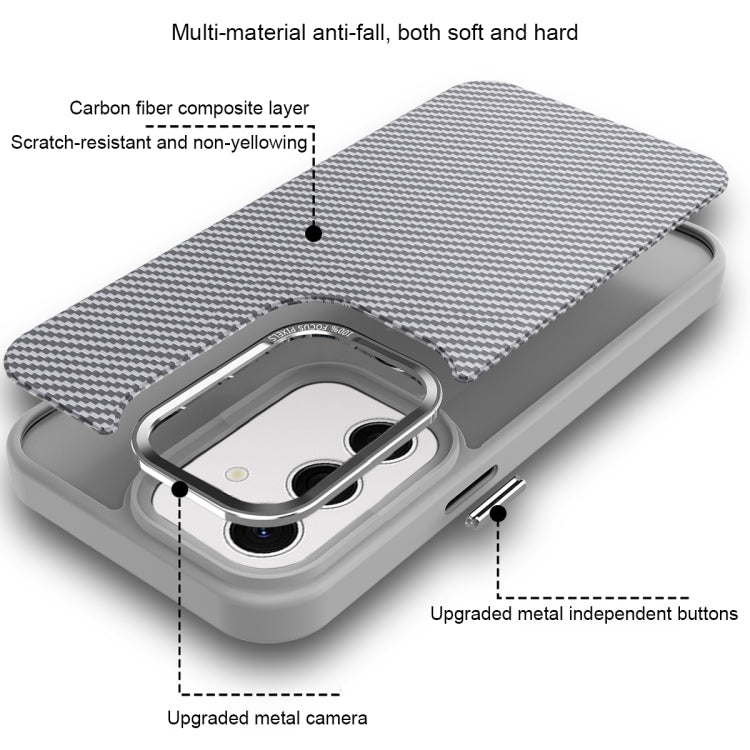 For Samsung Galaxy S24 5G Carbon Fiber Texture MagSafe Magnetic Shockproof Phone Case(Blue) - Galaxy S24 5G Cases by buy2fix | Online Shopping UK | buy2fix