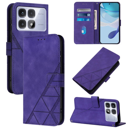 For Redmi K70 Ultra 5G Global Crossbody 3D Embossed Flip Leather Phone Case(Purple) - Xiaomi Cases by buy2fix | Online Shopping UK | buy2fix