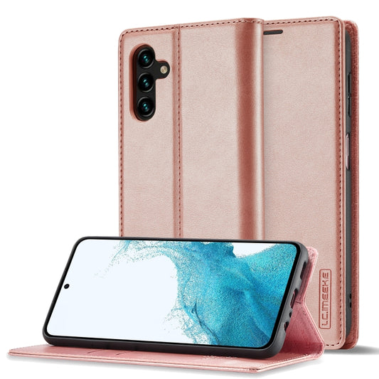 For Samsung Galaxy S24 FE 5G LC.IMEEKE Strong Magnetism Microfiber Leather Phone Case(Rose Gold) - Galaxy S24 FE 5G Cases by LC.IMEEKE | Online Shopping UK | buy2fix