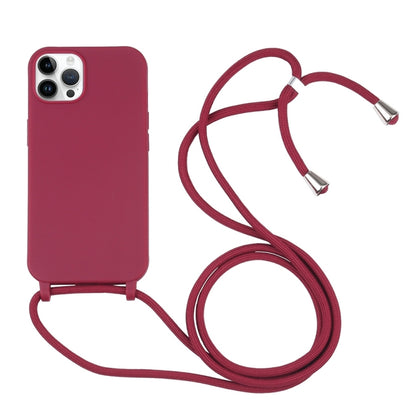 For iPhone 16 Pro Candy Colors TPU Protective Phone Case with Lanyard (Red) - iPhone 16 Pro Cases by buy2fix | Online Shopping UK | buy2fix