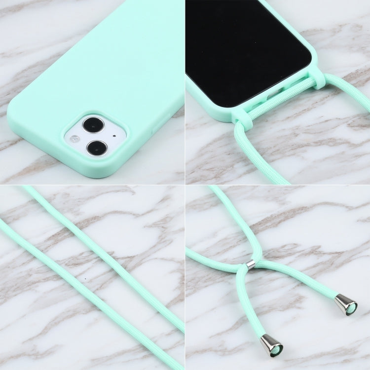 For iPhone 16 Plus Candy Colors TPU Protective Phone Case with Lanyard(Mint Green) - iPhone 16 Plus Cases by buy2fix | Online Shopping UK | buy2fix