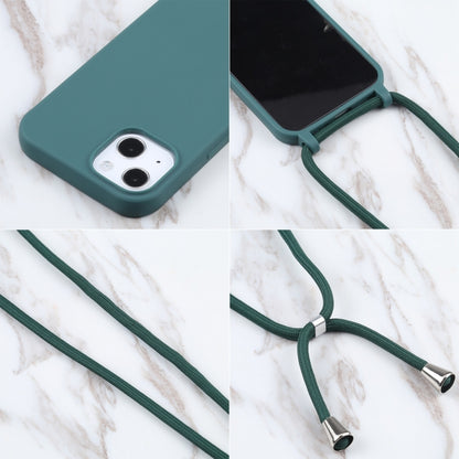 For iPhone 16 Candy Colors TPU Protective Phone Case with Lanyard(Dark Green) - iPhone 16 Cases by buy2fix | Online Shopping UK | buy2fix