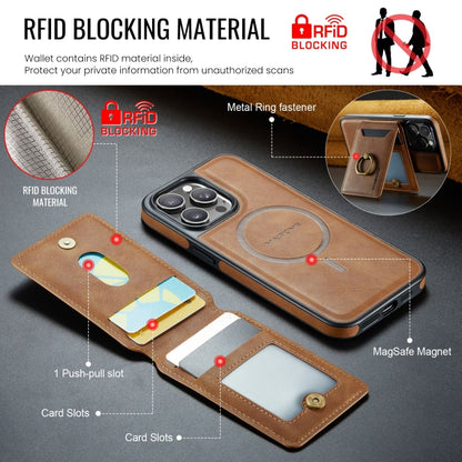 For iPhone 13 Pro Max DG.MING K1 MagSafe Detachable Wallet RFID Back Cover Phone Case(Brown) - iPhone 13 Pro Max Cases by DG.MING | Online Shopping UK | buy2fix