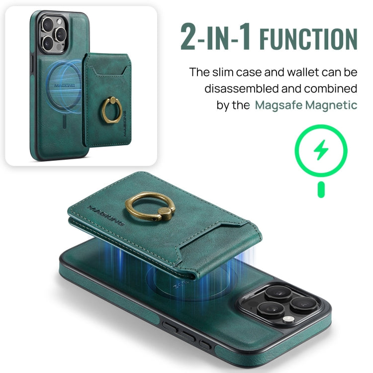 For iPhone 13 Pro Max DG.MING K1 MagSafe Detachable Wallet RFID Back Cover Phone Case(Green) - iPhone 13 Pro Max Cases by DG.MING | Online Shopping UK | buy2fix