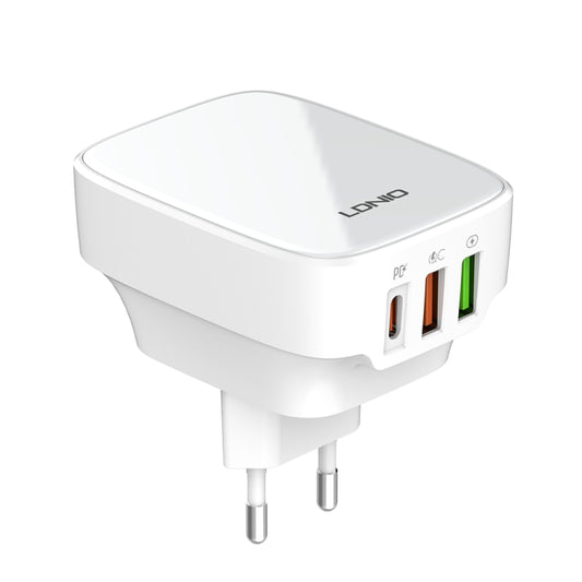 LDNIO Q334 32W Type-C + Dual USB Port Charger with 1m USB-C / Type-C to USB-C / Type-C Data Cable, Plug Type:EU Plug(White) - USB Charger by LDNIO | Online Shopping UK | buy2fix