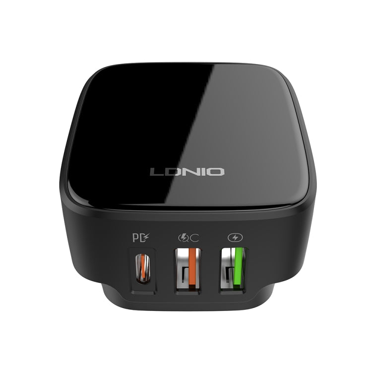 LDNIO Q334 32W Type-C + Dual USB Port Charger with 1m USB-C / Type-C to 8 Pin Data Cable, Plug Type:US Plug(Black) - USB Charger by LDNIO | Online Shopping UK | buy2fix