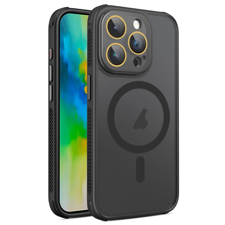 For iPhone 16 Pro Side Cooling Skin Feel Frosted MagSafe Magnetic Phone Case(Black) - iPhone 16 Pro Cases by buy2fix | Online Shopping UK | buy2fix