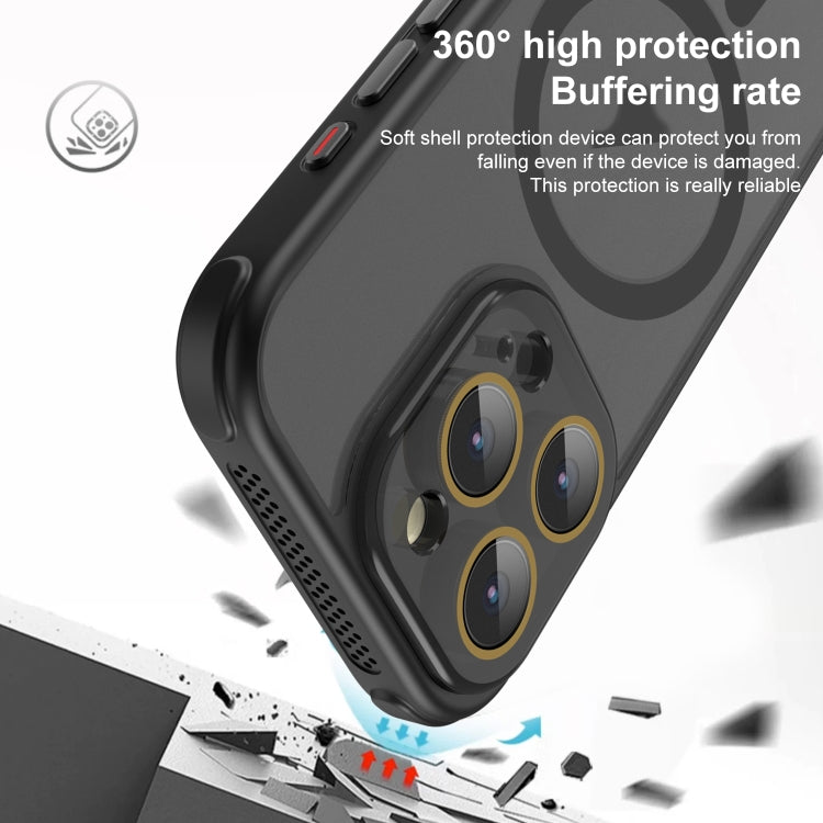 For iPhone 16 Pro Side Cooling Skin Feel Frosted MagSafe Magnetic Phone Case(Black) - iPhone 16 Pro Cases by buy2fix | Online Shopping UK | buy2fix