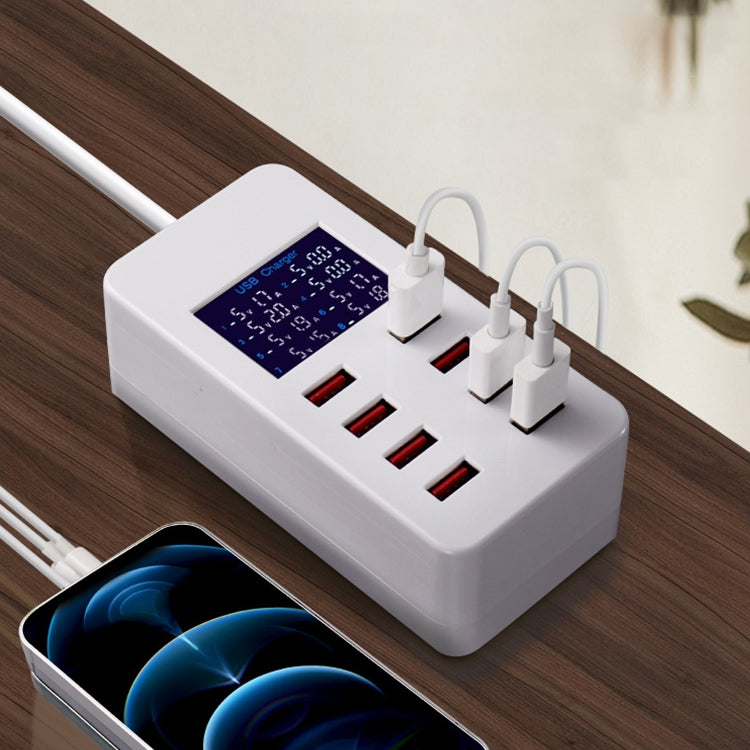 A8B 50W 8 Ports USB Smart Charging Station with Digital Display, Plug:EU Plug - Multifunction Charger by buy2fix | Online Shopping UK | buy2fix