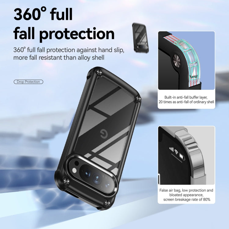 For Google Pixel 9 / 9 Pro TPU + PC Lens Protection Phone Case(Black) - Google Cases by buy2fix | Online Shopping UK | buy2fix