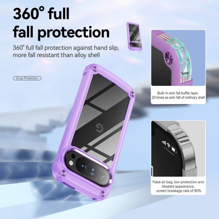 For Google Pixel 9 / 9 Pro TPU + PC Lens Protection Phone Case(Purple) - Google Cases by buy2fix | Online Shopping UK | buy2fix