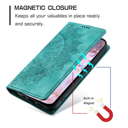 For Google Pixel 9 Pro XL Totem Embossed Magnetic Leather Phone Case(Green) - Google Cases by buy2fix | Online Shopping UK | buy2fix