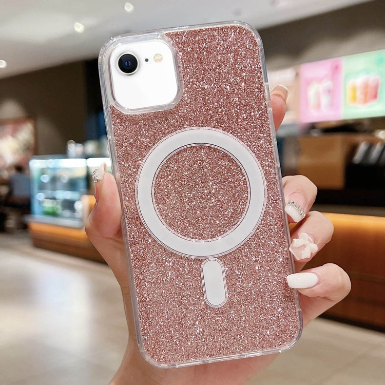 For iPhone SE 2022 / 2020 / 8 / 7 Acrylic Transparent Glitter MagSafe Phone Case(Pink) - iPhone SE 2022 / 2020 / 8 / 7 Cases by buy2fix | Online Shopping UK | buy2fix