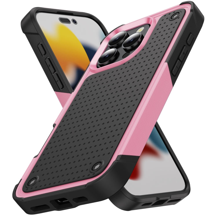 For iPhone 16 Pro PC + TPU Shockproof Protective Phone Case(Pink+Black) - iPhone 16 Pro Cases by buy2fix | Online Shopping UK | buy2fix