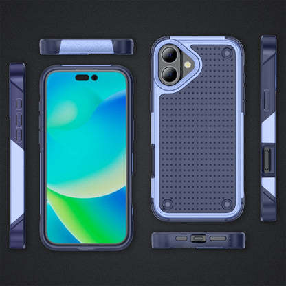 For iPhone 16 PC + TPU Shockproof Protective Phone Case(Light Purple+Sapphire Blue) - iPhone 16 Cases by buy2fix | Online Shopping UK | buy2fix