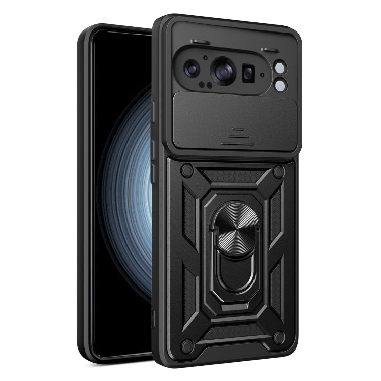 For Google Pixel 9 Pro XL Sliding Camera Cover Design TPU+PC Phone Case(Black) - Google Cases by buy2fix | Online Shopping UK | buy2fix