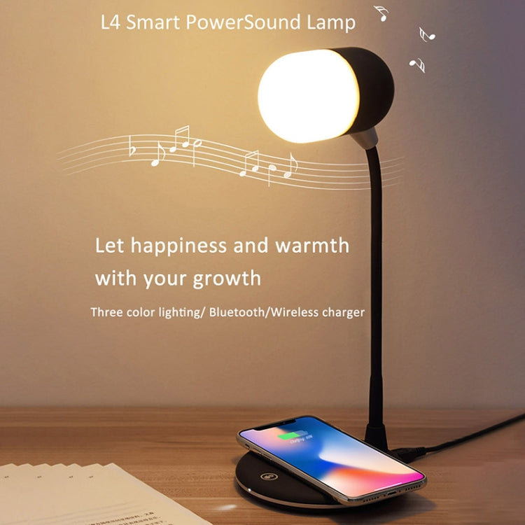 L4 Multifunctional Wireless Charging LED Desk Lamp with Bluetooth 5.0 Speaker(Pink) - Desk Lamps by buy2fix | Online Shopping UK | buy2fix