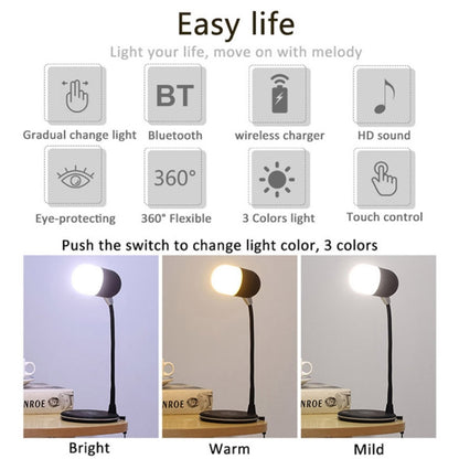 L4 Multifunctional Wireless Charging LED Desk Lamp with Bluetooth 5.0 Speaker(Black) - Desk Lamps by buy2fix | Online Shopping UK | buy2fix