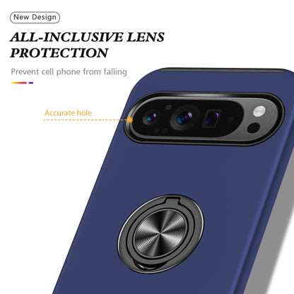 For Google Pixel 9 Pro PC Hybrid TPU Magnetic Ring Holder Phone Case(Navy Blue) - Google Cases by buy2fix | Online Shopping UK | buy2fix