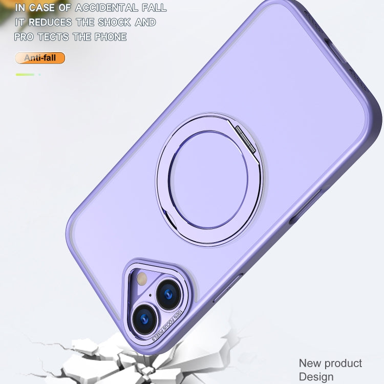 For iPhone 16 Plus Wing Series MagSafe Magnetic Ring Holder Phone Case(Light Purple) - iPhone 16 Plus Cases by buy2fix | Online Shopping UK | buy2fix