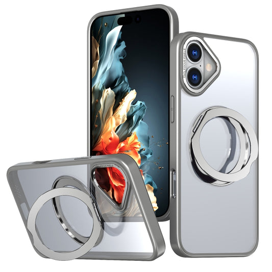 For iPhone 16 Wing Series MagSafe Magnetic Ring Holder Phone Case(Titanium Gray) - iPhone 16 Cases by buy2fix | Online Shopping UK | buy2fix