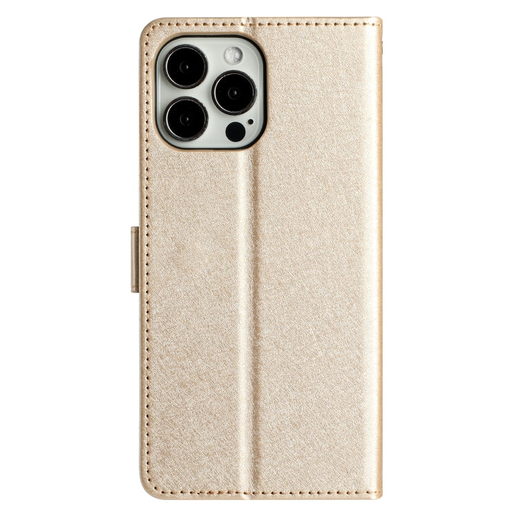 For iPhone 16 Pro Max Silk Texture Horizontal Flip Leather Phone Case(Gold) - iPhone 16 Pro Max Cases by buy2fix | Online Shopping UK | buy2fix