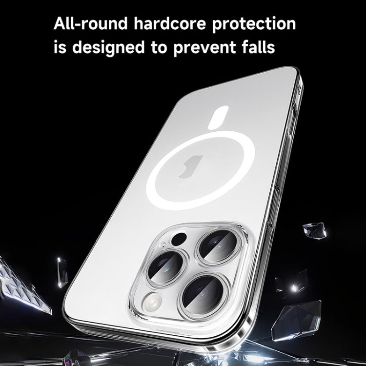 For iPhone 15 Pro Max SULADA Crystal Sand Series Electroplating Frosted MagSafe Magnetic Phone Case(Transparent) - iPhone 15 Pro Max Cases by SULADA | Online Shopping UK | buy2fix