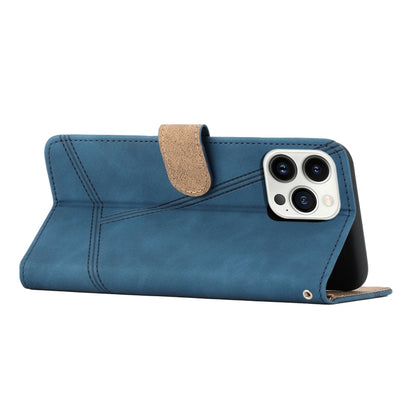 For iPhone 16 Pro Skin-feel Stitching Leather Phone Case(Blue) - iPhone 16 Pro Cases by buy2fix | Online Shopping UK | buy2fix