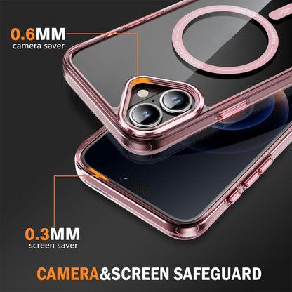 For iPhone 16 Plus Airbag Magsafe PC Hybrid TPU Phone Case(Clear Pink) - iPhone 16 Plus Cases by buy2fix | Online Shopping UK | buy2fix