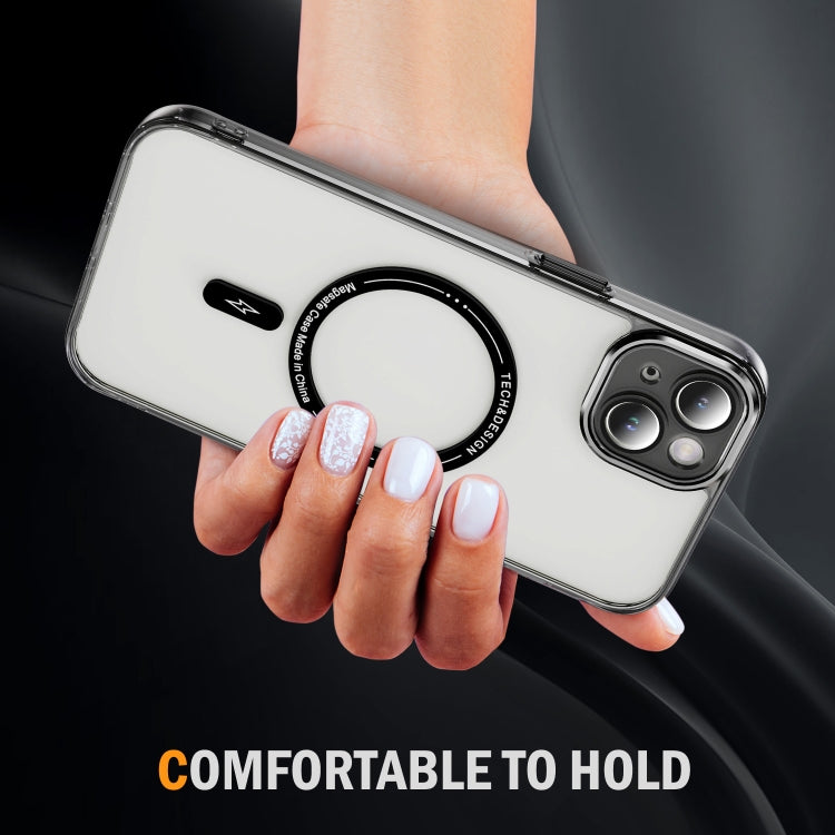 For iPhone 13 Airbag Magsafe PC Hybrid TPU Phone Case(Clear Black) - iPhone 13 Cases by buy2fix | Online Shopping UK | buy2fix