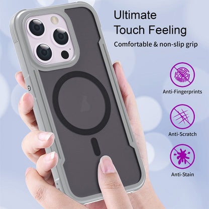 For iPhone 16 Plus Skin Feel Frosted MagSafe Magnetic PC Hybrid TPU Phone Case(Grey) - iPhone 16 Plus Cases by buy2fix | Online Shopping UK | buy2fix