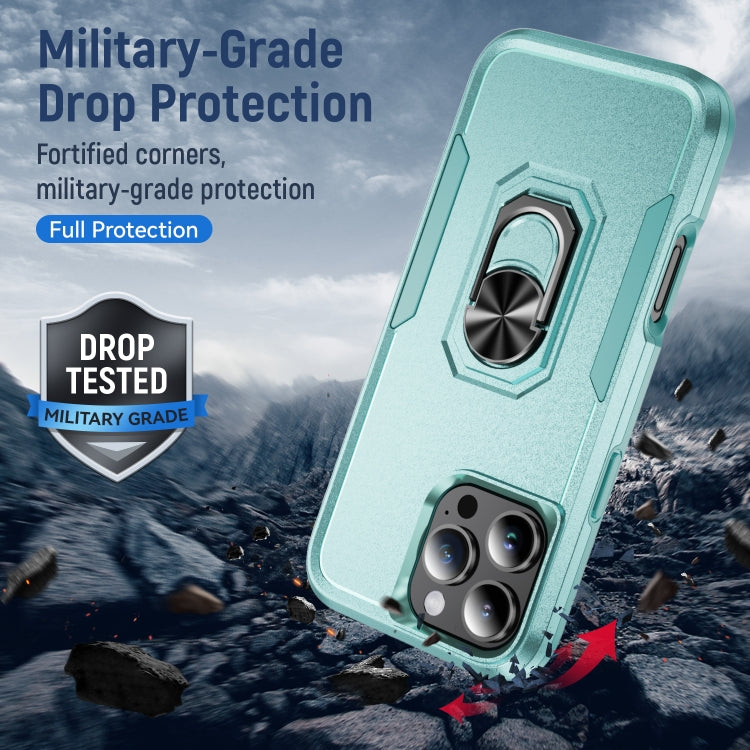 For iPhone 16 Pro Max Pioneer Armor Heavy Duty PC + TPU Phone Case with Holder(Green) - iPhone 16 Pro Max Cases by buy2fix | Online Shopping UK | buy2fix