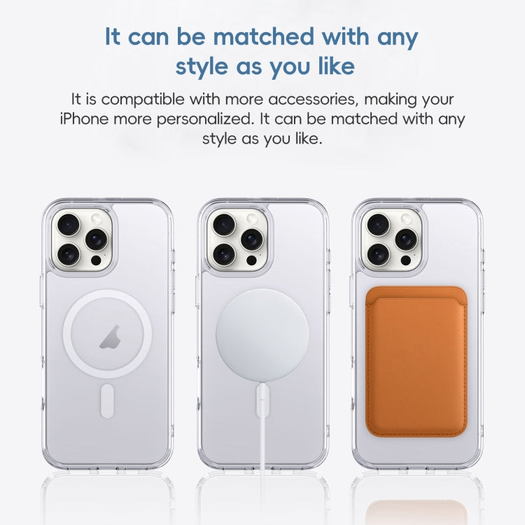 For iPhone 16 Plus Crystal Clear Frosted MagSafe Magnetic Phone Case(Transparent) - iPhone 16 Plus Cases by buy2fix | Online Shopping UK | buy2fix