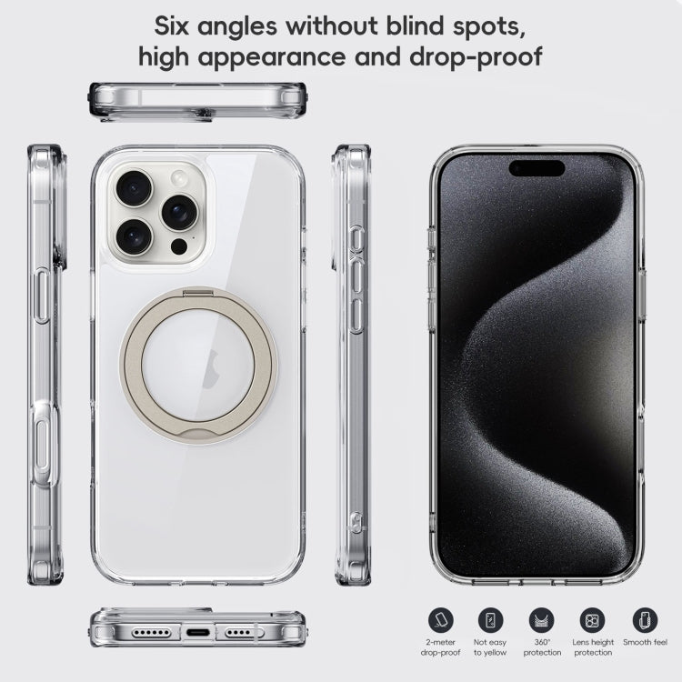 For iPhone 16 Plus Crystal Clear MagSafe Magnetic Holder Phone Case(Transparent) - iPhone 16 Plus Cases by buy2fix | Online Shopping UK | buy2fix