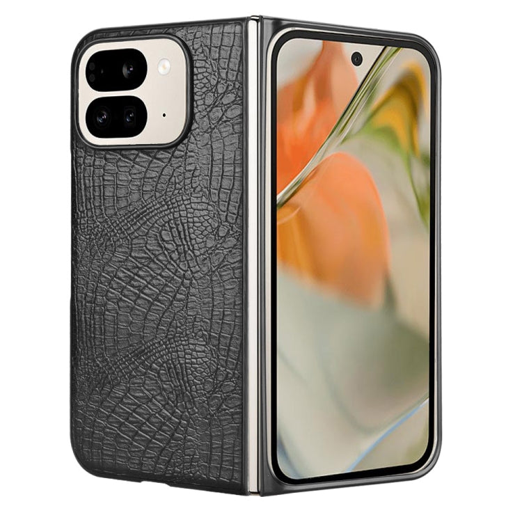 For Google Pixel 9 Pro Fold Crocodile Texture Back Cover Phone Case(Black) - Google Cases by buy2fix | Online Shopping UK | buy2fix