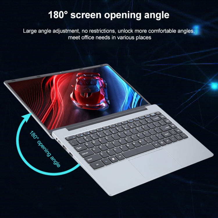 14 inch Windows 11 Laptop, 16GB+256GB, Gen 4th Intel Core i3 CPU, 180 Degree Rotation Axis(Silver) - Others by buy2fix | Online Shopping UK | buy2fix