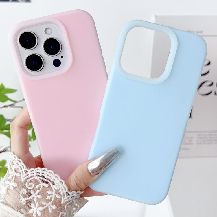 For iPhone 16 Plus PC Hybrid Liquid Silicone Jelly Phone Case(Light Blue) - iPhone 16 Plus Cases by buy2fix | Online Shopping UK | buy2fix