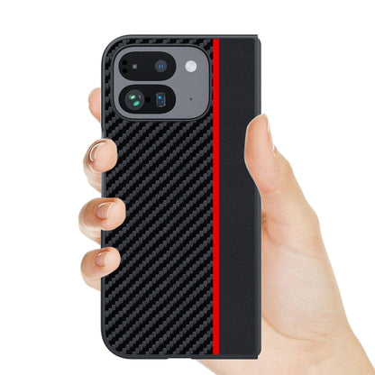 For Google Pixel 9 Pro Fold Ultra-thin Carbon Fiber Texture Printing Phone Case(Black) - Google Cases by buy2fix | Online Shopping UK | buy2fix