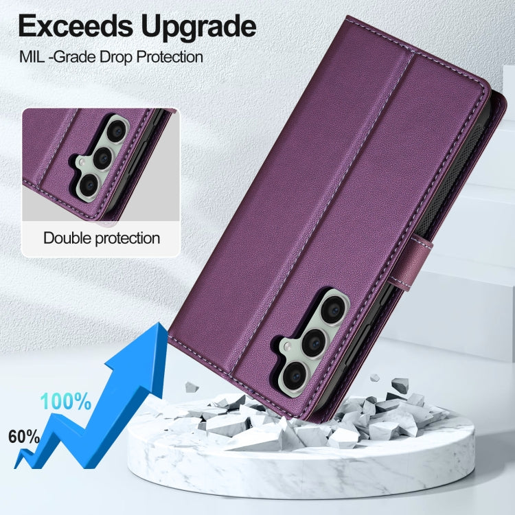 For Samsung Galaxy S23 FE 5G LC.IMEEKE L2 Series Detachable Magsafe PU Phone Case with Lanyard(Purple) - Galaxy S23 FE 5G Cases by LC.IMEEKE | Online Shopping UK | buy2fix